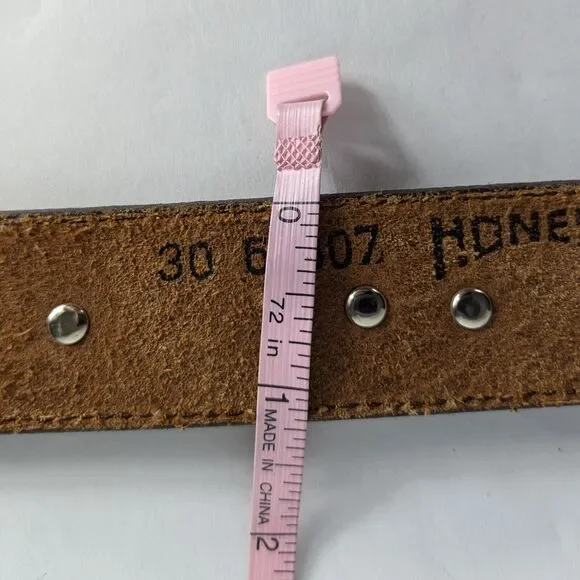 Vintage Zoo Animal Belt Womens 30 Brown Leather Turtle Elephant Tiger Zebra - Picture 9 of 14